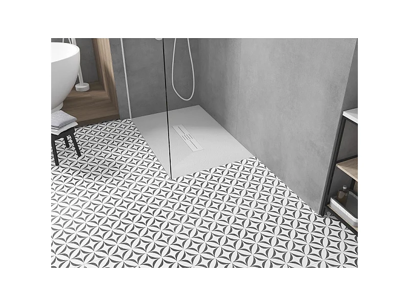 Mexen Toro receveur rectangulaire SMC 130 x 80 cm, blanc, cache blanc - 43108013-W
