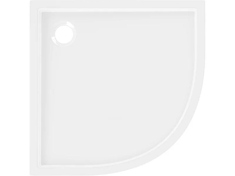 Mexen Flow Duschwanne Halbkreis Slim 80 x 80 cm, weiß glänzend - 46Q108080