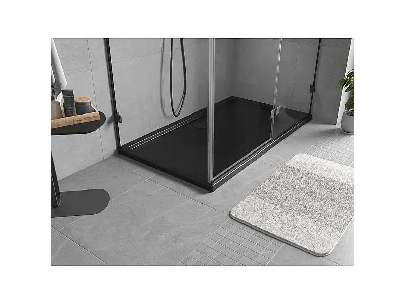 Mexen Flow receveur de douche rectangulaire slim 150 x 80 cm, noir mat - 46R708015