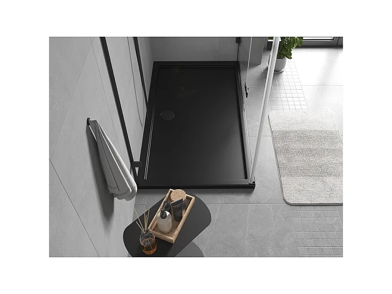 Mexen Flow receveur de douche rectangulaire slim 150 x 80 cm, noir mat - 46R708015