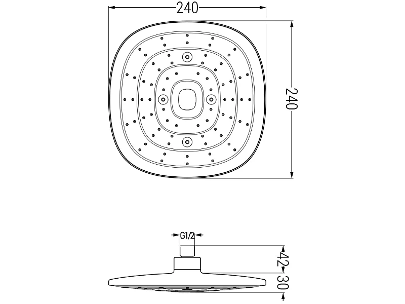 Mexen D-17 shower head 24x24 cm, chrome - 79717-00