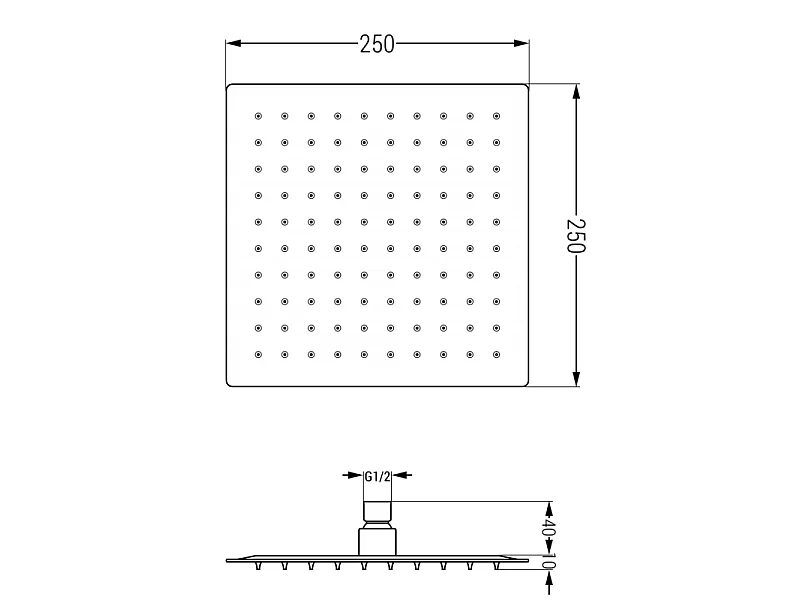Mexen Slim pomme de douche 25 x 25 cm, graphite - 79125-66