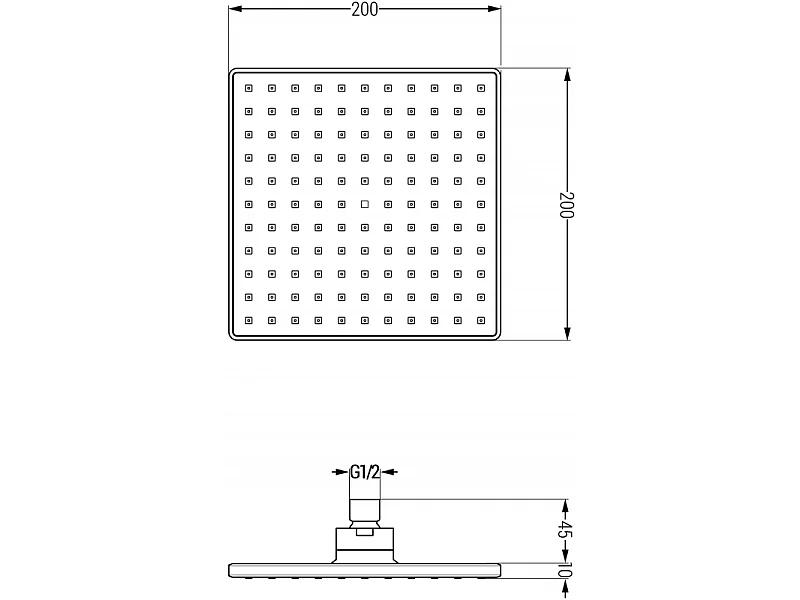 Mexen D-45 Shower Head 20x20 cm, Chrome - 79745-00
