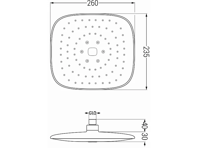 Mexen D-33 23x23 cm shower head, chrome - 79733-00