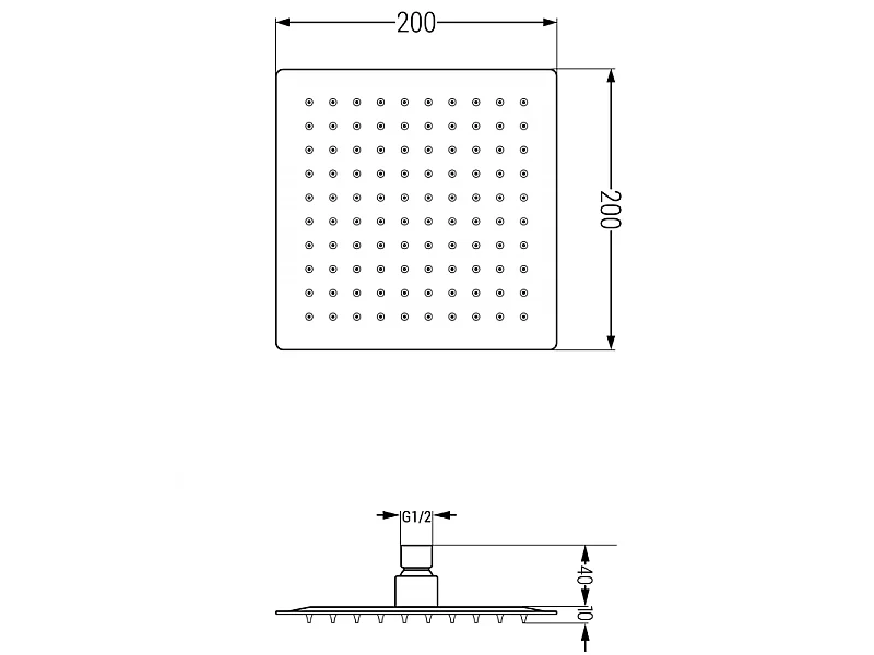 Mexen Slim Regenduschkopf 20 x 20 cm, Chrom - 79120-00