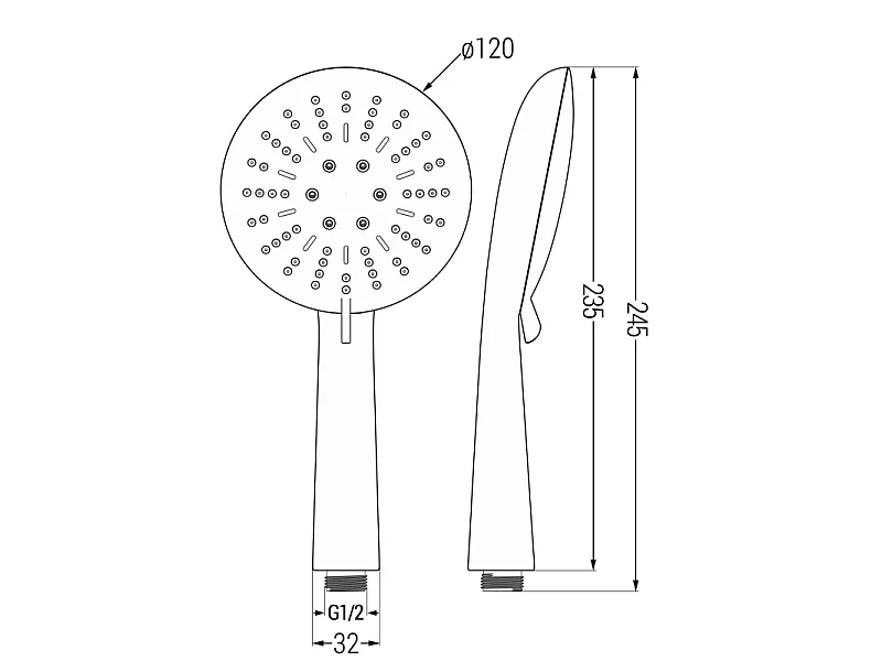 Mexen R-67 3-functie zwarte douchekop - 79567-70