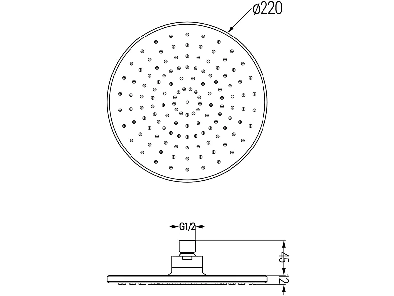 Mexen D-40 Shower Head 22 cm, chrome - 79740-00