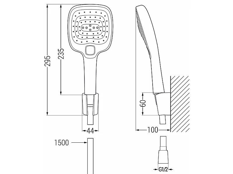Mexen R-17 ensemble de douche à point, noir - 785175052-70