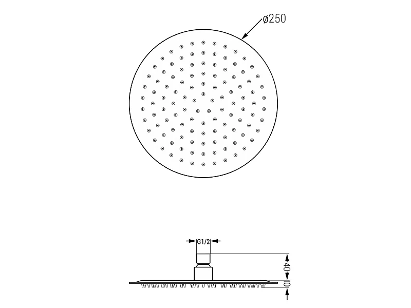 Mexen Slim pommeau de douche 25 cm, graphite - 79225-66