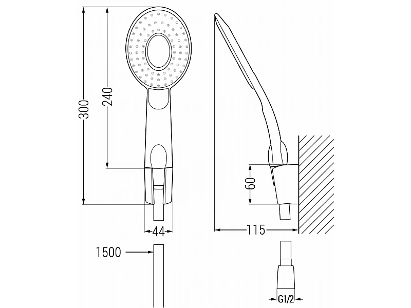 Mexen R-73 ensemble de douche à point noir - 785735052-70