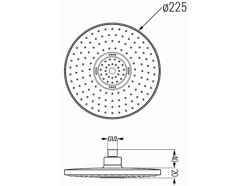 Mexen D-05 Showerhead 22 cm, Chrome/White - 79705-00