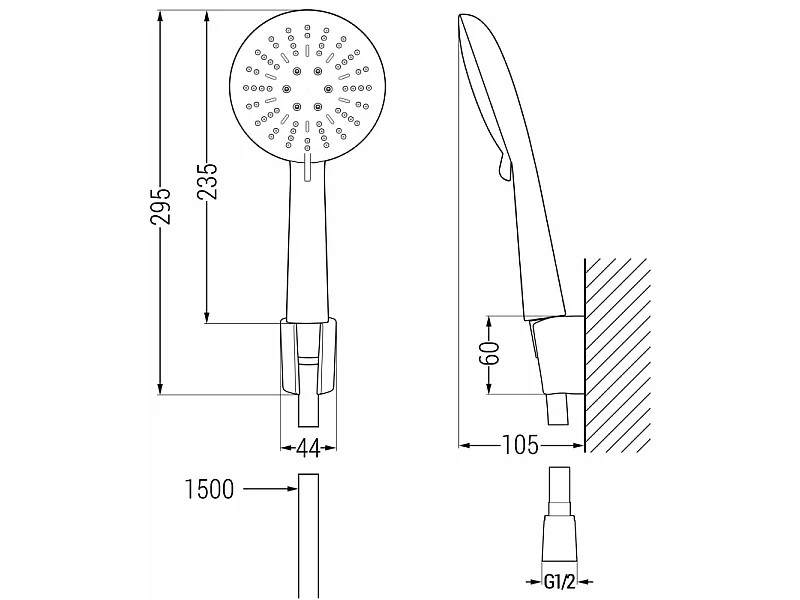 Mexen R-67 ensemble de douche à point fixe, chrome - 785675052-00