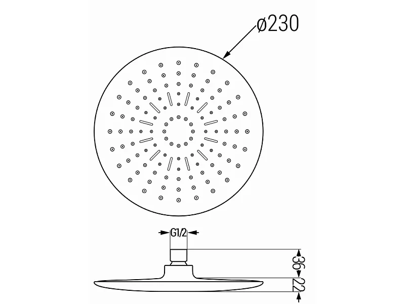 Mexen D-67 Shower Head 22 cm, White/Chrome - 79767-00