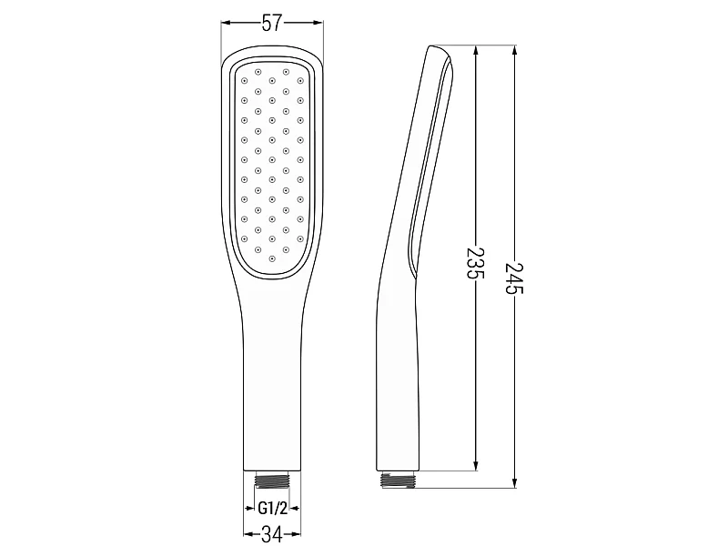 Mexen R-49 handdouche 1-functie, zwart/goud - 79549-75