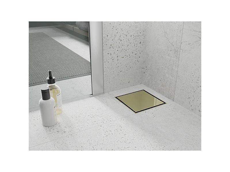 Mexen Flat-Q M13 quadratische Bodenablauf 15 x 15 cm, gold - 1510015
