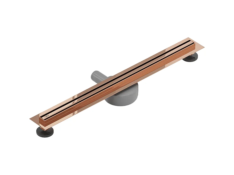 Mexen Flat 360° Slim ralo linear giratório 50 cm, ouro rosa - 1641050