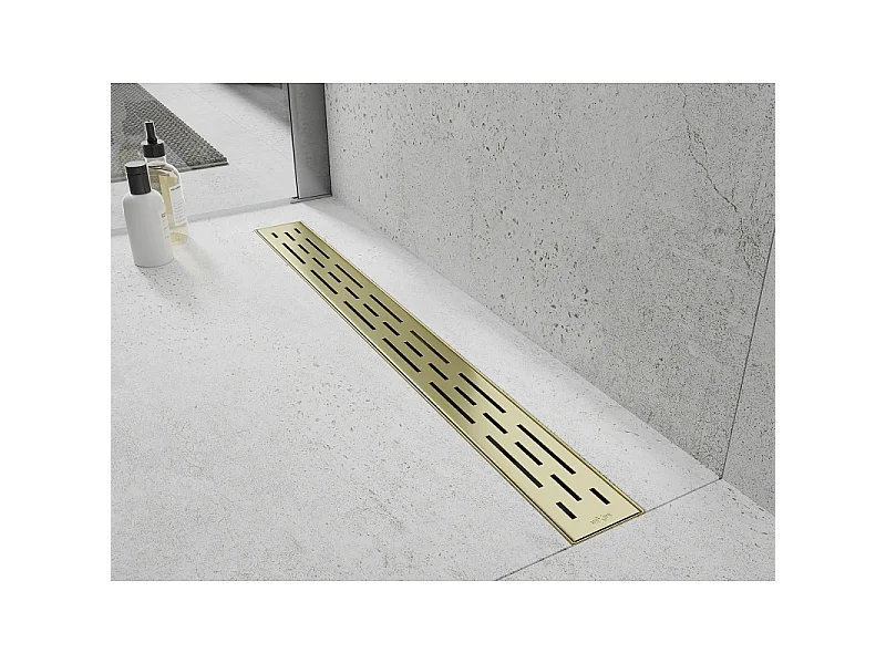Mexen Flat M01 liniere goot 90 cm, geborsteld goud - 1A20090-15