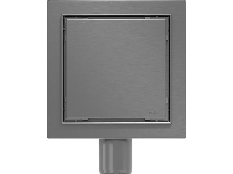 Mexen Flat-Q M13 scarico a pavimento quadrato 15 x 15 cm, grigio canna spazzolato - 1E10015