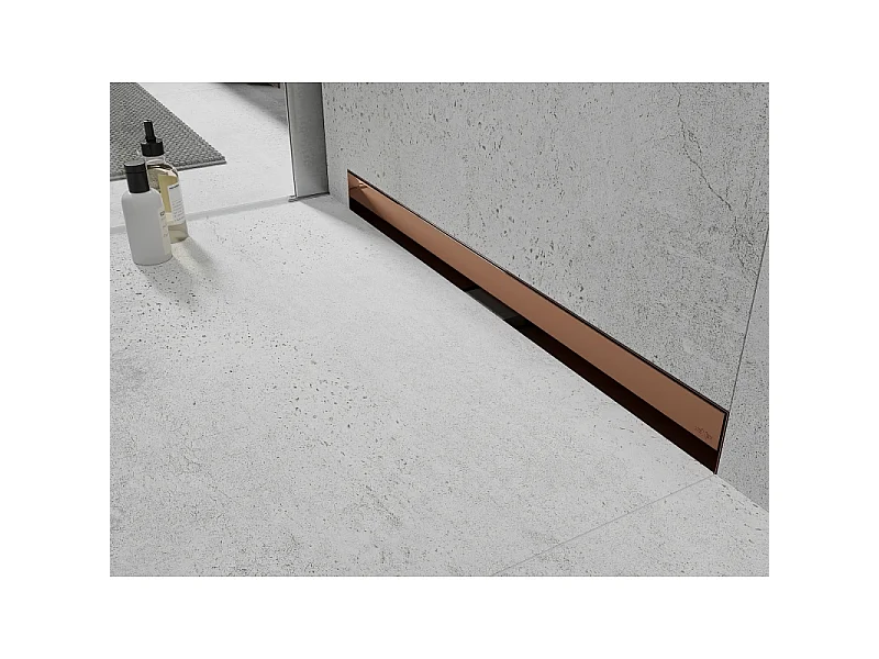 Mexen Flat Wall 2-in-1 Wall Linear Drain 70 cm, Rose Gold - 1630070