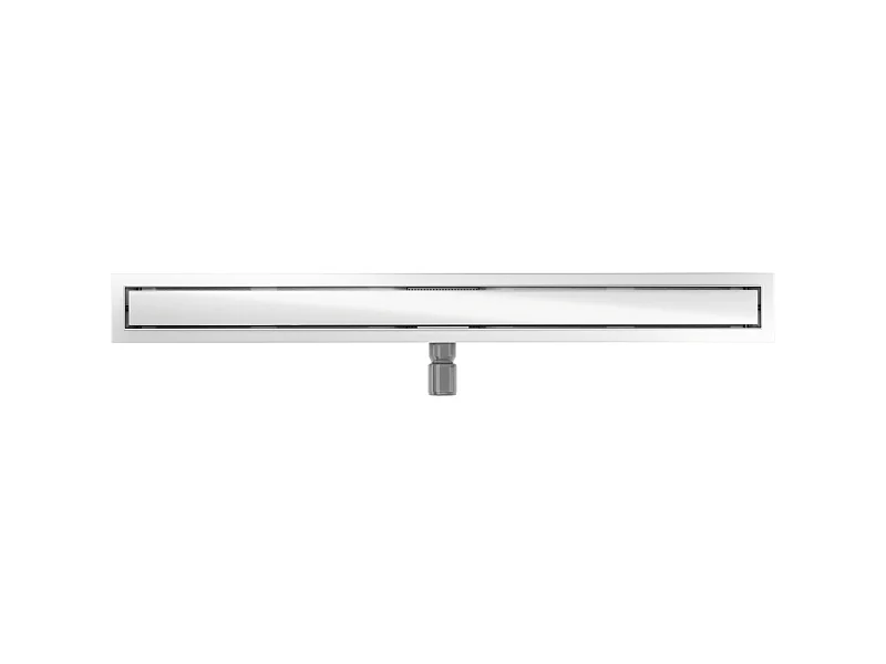 Mexen Flat MGW lineaire afvoer 90 cm, wit glas - 1027090-15