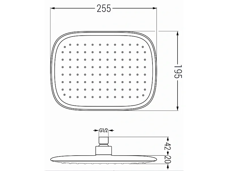 Mexen D-49 pomme de douche 25x19 cm, noire/dorée - 79749-75