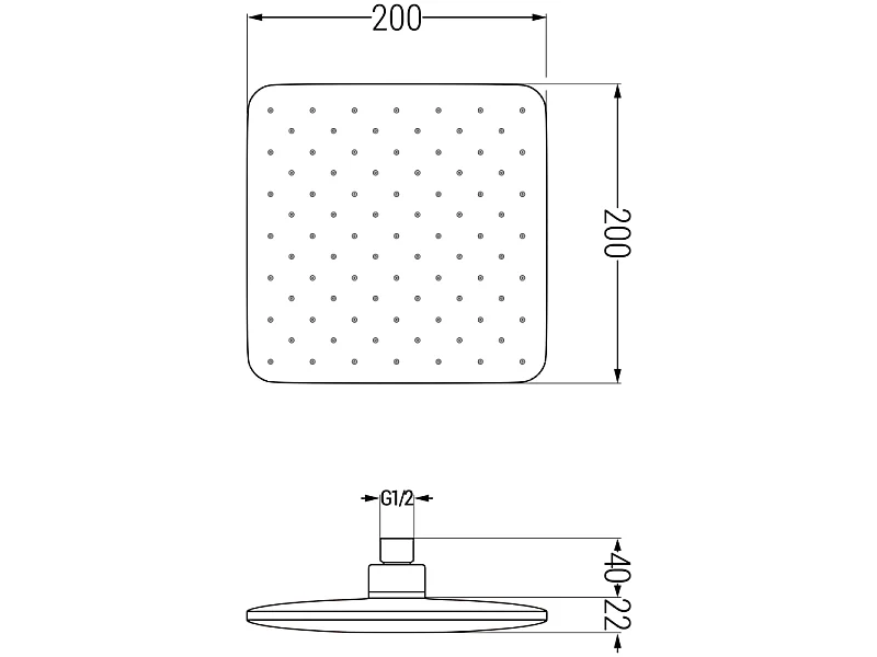 Mexen D-62 Shower Head 20x20 cm, Chrome - 79762-00