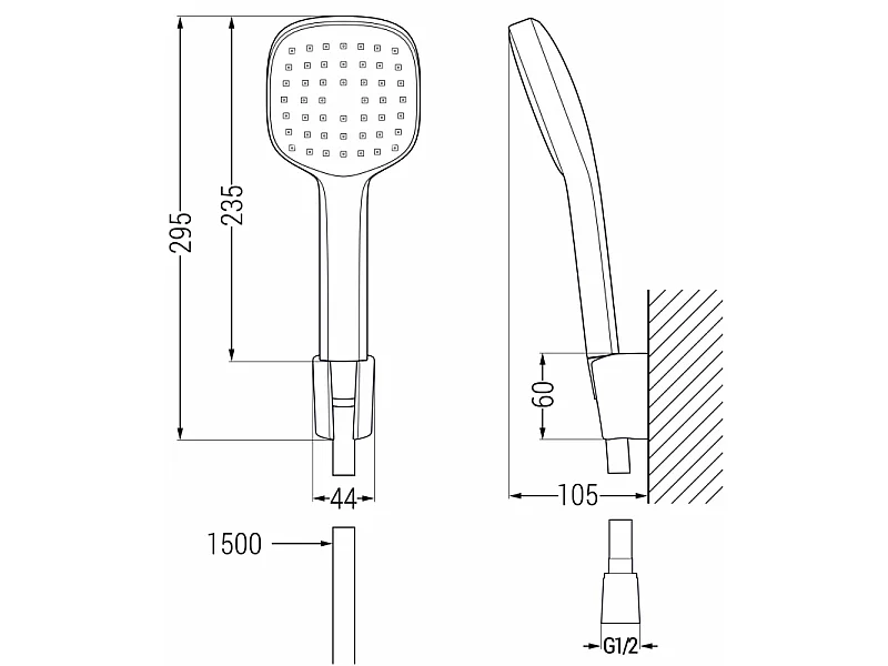 Mexen R-33 ensemble de douche mural, chrome - 785335052-00