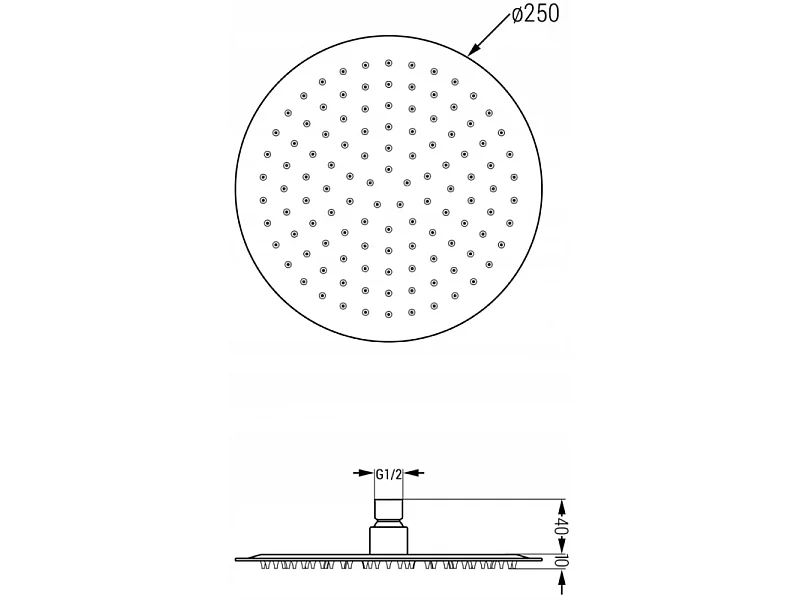 Mexen Slim 25 cm Shower Head with Arm, Chrome - 79225211-00
