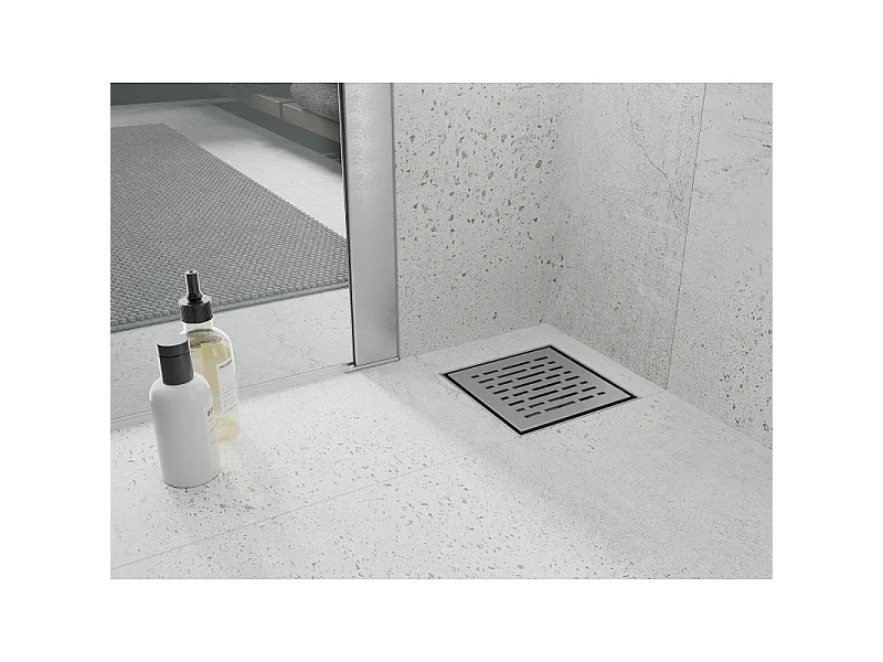 Mexen Flat-Q M01 quadratische Bodenablauf 12 x 12 cm, Inox - 1010312