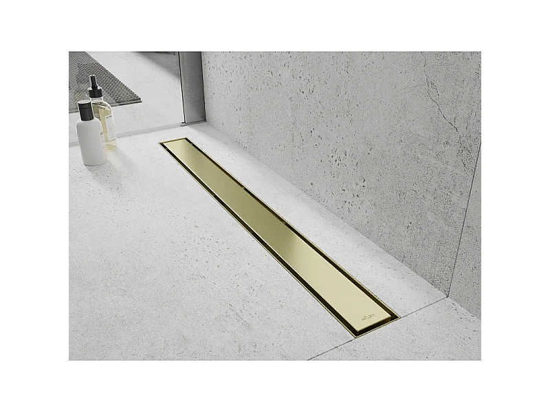 Mexen Flat M13 Linear Drain 2in1 130 cm, Brushed Gold - 1A10130