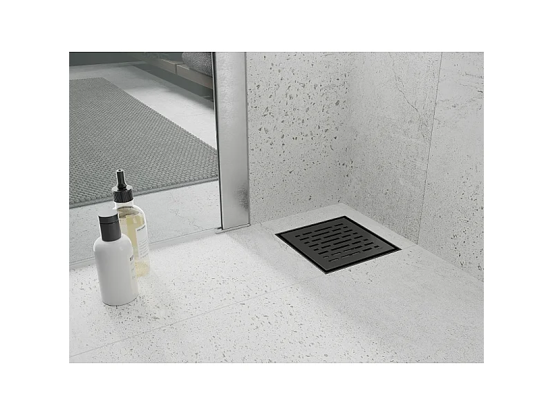 Mexen Flat-Q Entrée de sol carrée M01 15 x 15 cm, noire - 1710315