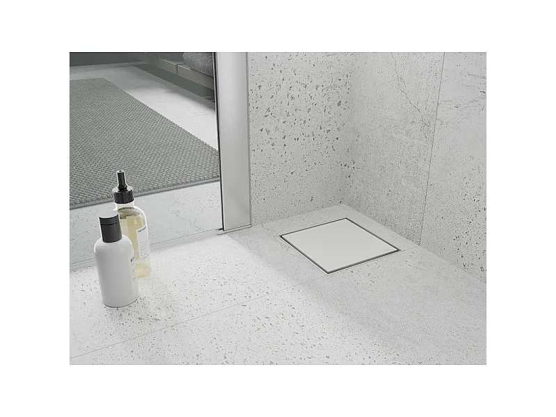 Mexen Flat-Q M13 quadratischer Bodenablauf 15 x 15 cm, weiß - 1210015
