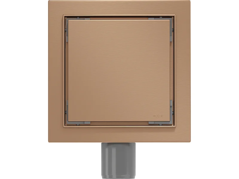 Mexen Flat-Q M13 desagüe de suelo cuadrado 15 x 15 cm, cobre cepillado - 1C10015
