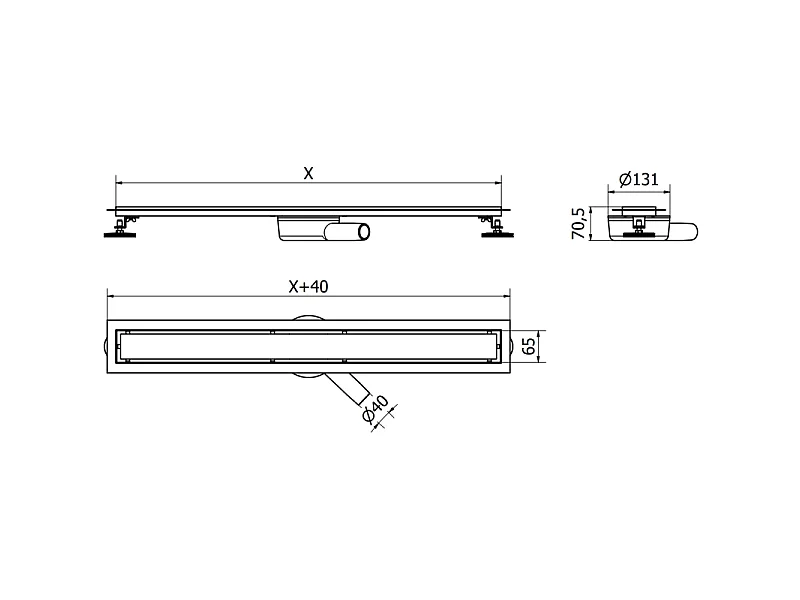 Mexen Flat 360° M18 roterende lijnafvoer 100 cm, geborsteld koper - 1C23100-40