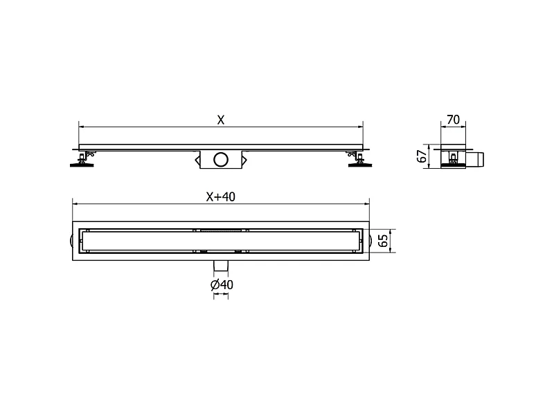 Mexen Flat M08 lineaire afvoer 90 cm, geborsteld koper - 1C25090-15