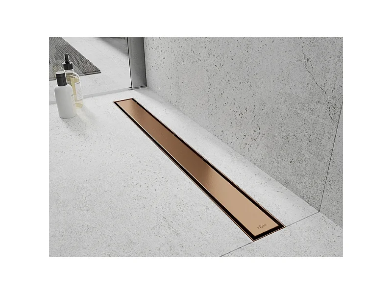 Mexen Flat 360° M13 Linear Rotational Drain 2-in-1 50 cm, Brushed Copper - 1C10050-40