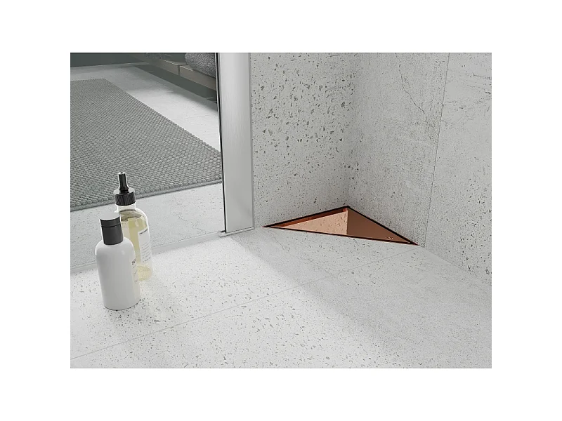Mexen Flat-T M13 floor drain triangular 20 x 20 cm, rose gold - 1610320