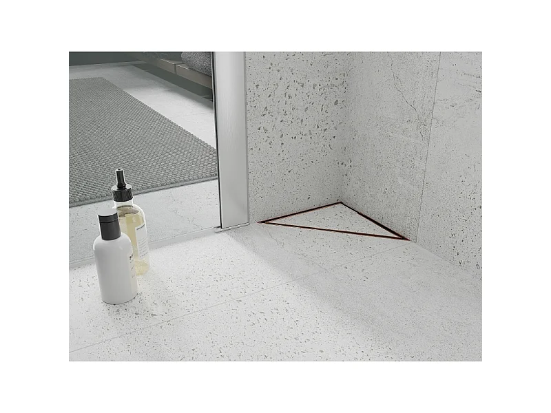 Mexen Flat-T M13 floor drain triangular 20 x 20 cm, rose gold - 1610320
