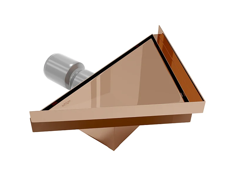 Mexen Flat-T M13 floor drain triangular 20 x 20 cm, rose gold - 1610320