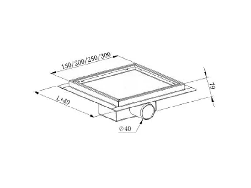 Mexen Flat-Q M12 siphon de sol carré 15 x 15 cm, inox - 1010415