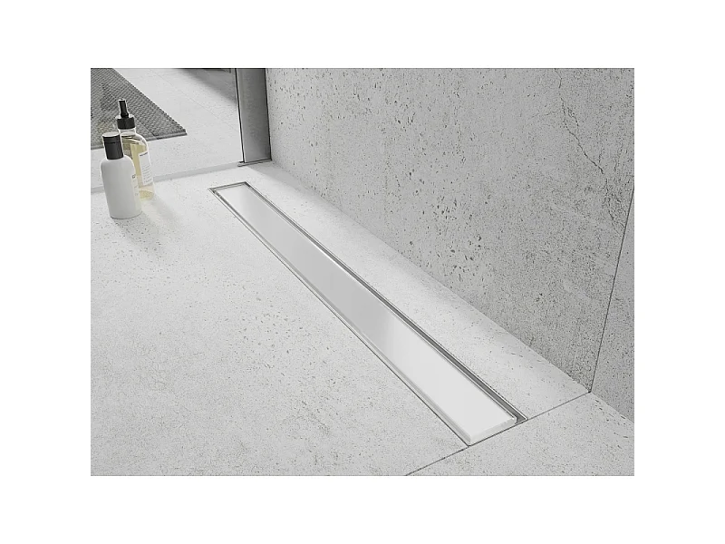 Mexen Flat MGW afdekrooster voor lijnafvoer 70 cm, wit glas - 1027070
