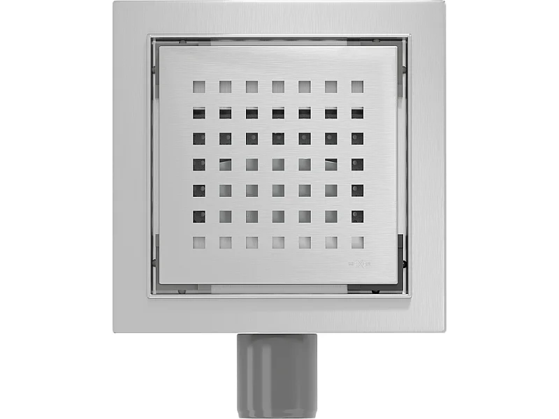 Mexen Flat-Q M08 wpust podłogowy kwadratowy 15 x 15 cm, inox - 1010515