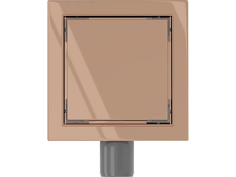 Mexen Flat-Q M13 siphon de sol carré 15 x 15 cm, or rose - 1610015
