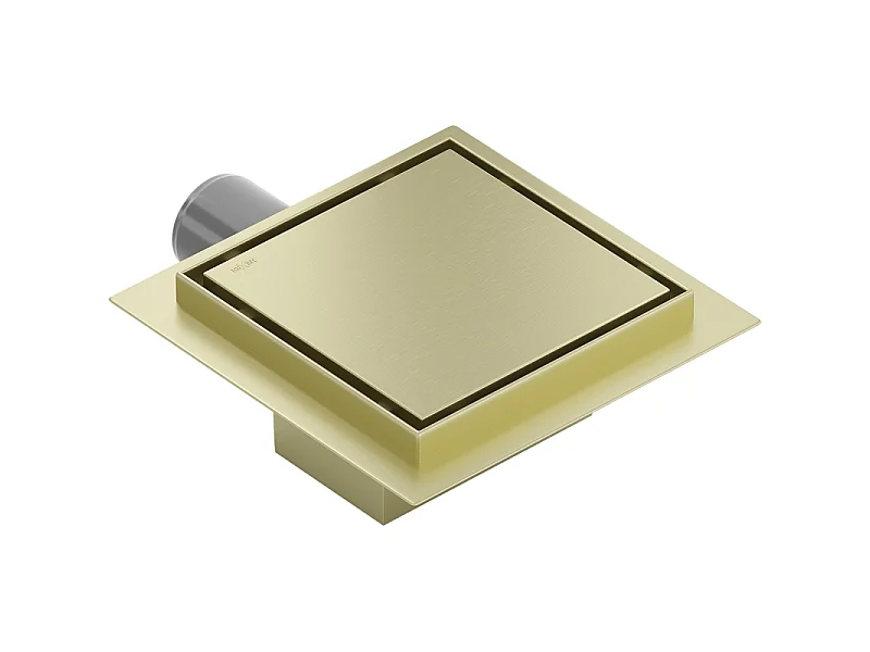 Mexen Flat-Q M13 siphon de sol carré 12 x 12 cm, or brossé - 1A10012