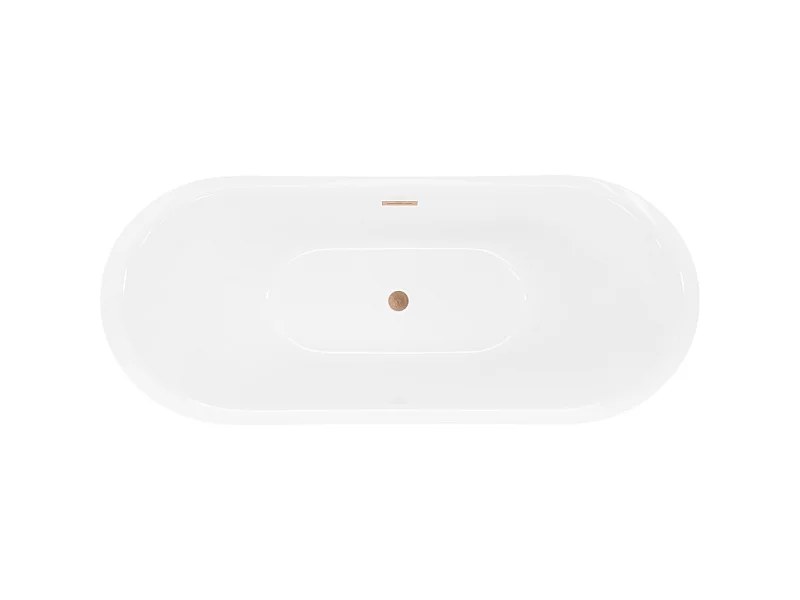 Mexen Lotos baignoire autoportante 140 x 75 cm, blanc/noir, trop-plein cuivre brossé - 52051407775-65