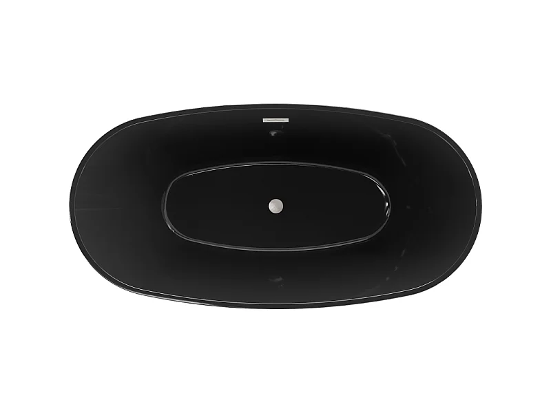 Mexen Eris baignoire autoportante 170 x 80 cm, noire, trop-plein nickel brossé - 53441708070-97