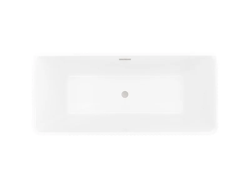 Mexen Nila vrijstaande gegroefde badkuip 170 x 75 cm, wit, overloop geborsteld nikkel - 52841708000-97