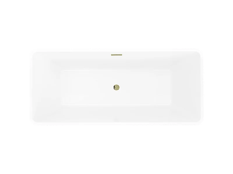 Mexen Tava vrijstaande geribbelde badkuip 170 x 75 cm, wit, gouden overloop - 52851707500-50