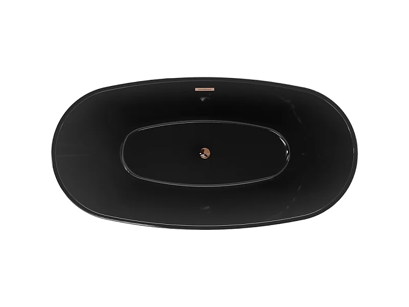 Mexen Eris baignoire autoportante 170 x 80 cm, noire, trop-plein or rose - 53441708070-60