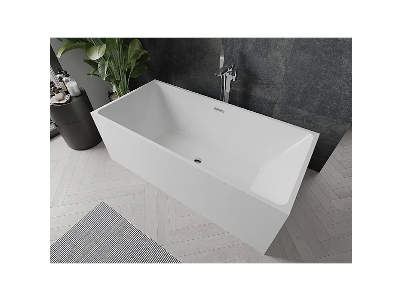 Mexen Nita fritstående badekar 170 x 80 cm, hvid, krom overløb - 52091708000-01